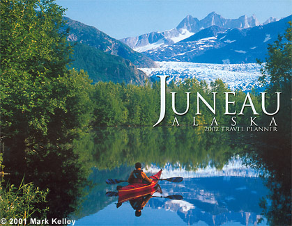 Kayak on Moose Lake with Mendenhall Glacier, Juneau, Alaska  – Image 2240