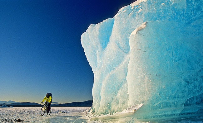 Bicycler, Iceberg, Mendenhall Lake, Juneau, Alaska  – Image 2562