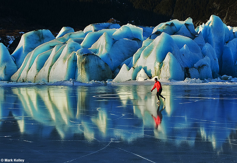 Ice Skating, Mendenhall Lake, Mendenhall Glacier, Juneau, Alaska  – Image 2701