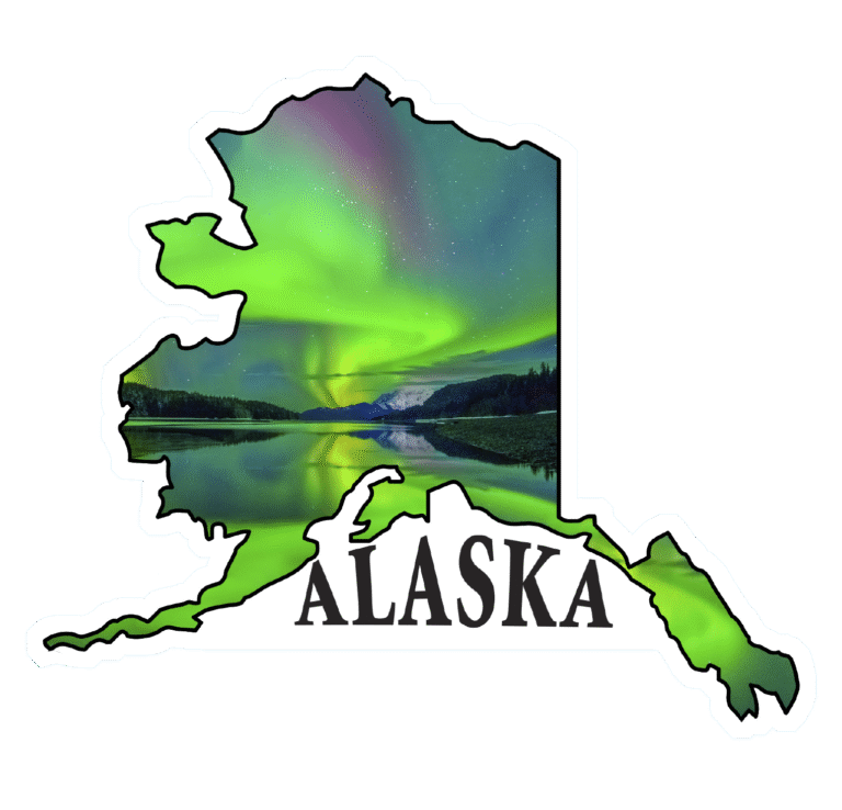 Aurora Borealis – State of Alaska Photo Sticker