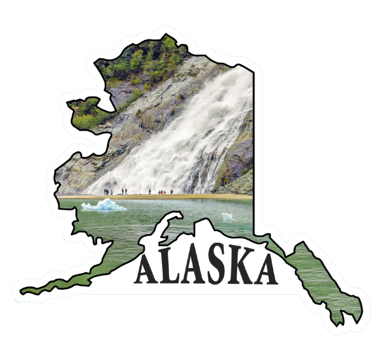 Nugget Falls at the Mendenhall Glacier – State of Alaska Photo Sticker