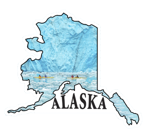 Glacier Blue - State of Alaska Photo Sticker